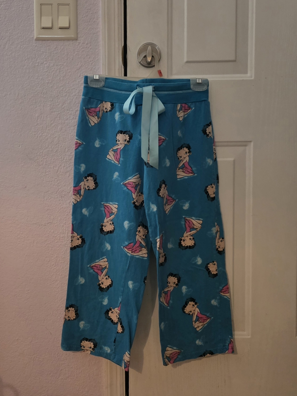 NWOT-Betty Boop Small Teal Blue Character-Print Lounge Pajama Pants